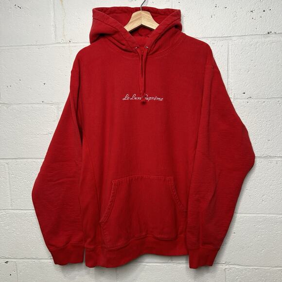 Supreme Le Luxe Hooded Sweatshirt “Red” SS19 - Picture 1 of 12